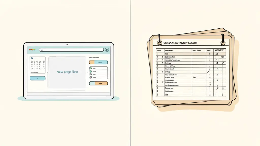 A split screen comparison layout showing a modern digital dashboard on one side and a classic financial ledger on the other, representing the clash between a new prop firm and an established industry leader.