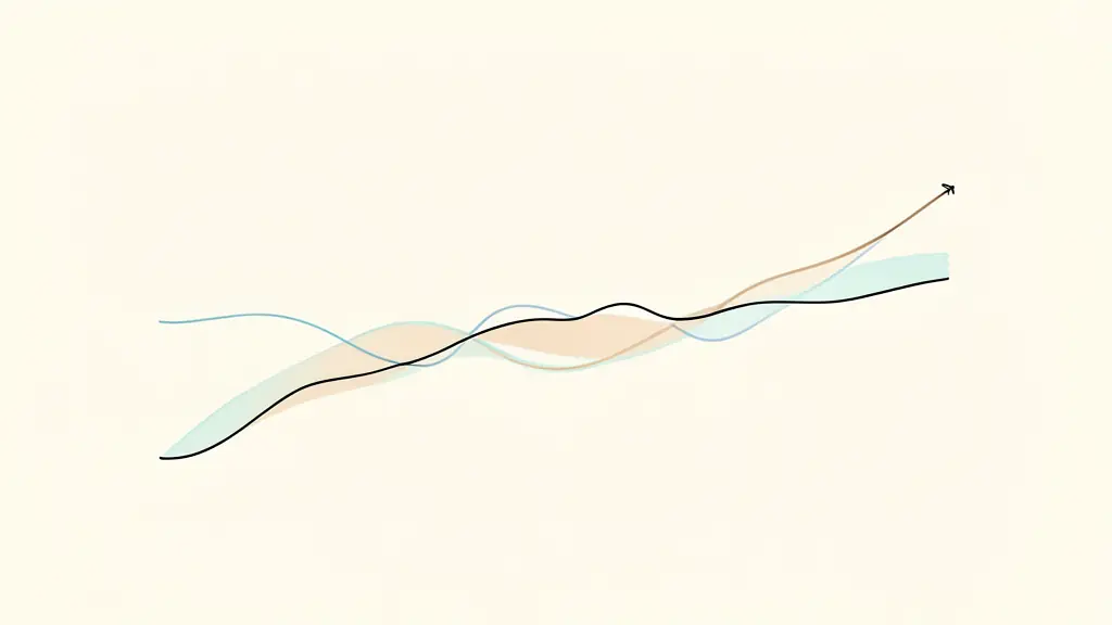 A conceptual visual representation of a trading equity curve with a parallel line showing a trailing drawdown, editorial style, no text