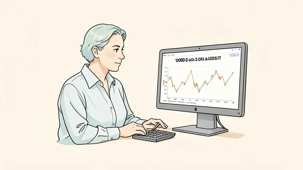 risk manager comparing a 100000 euro simulated balance with a 10000 euro loss limit on a monitor, calculator and trading chart visible, no text or logos